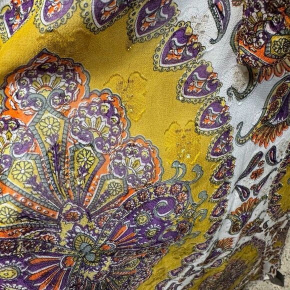 Anthropologie Akemi + Kin Paisley Medallion Metalic Maxi Dress Size L Boho - Picture 5 of 9